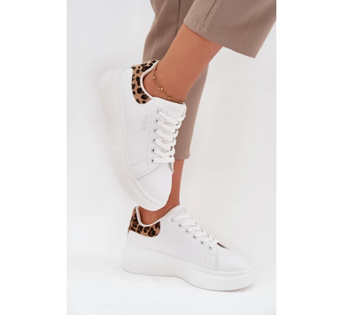 Sneakersy Damskie Na Platformie Big Star SS274247 Białe Panterka Sneakersy Damskie Na Platformie Big Star SS274247 Białe Panterka