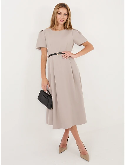 Sukienka MI SK model 22102559 ciemny bezowy - FPrice Sukienka MI SK model 22102559 ciemny bezowy - FPrice