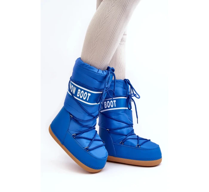 Dámské vysoké boty do sněhu modré model 20976125 - SWEET SHOES