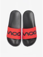 Pohodlné dámske ponožky na plochom podpätku Czarno-czerwony