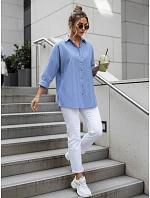 Dámske nadrozmerné tričko BLISS modré FashionStreet DY0351