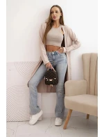 Dámska bavlnená bunda s dlhým rukávom béžová