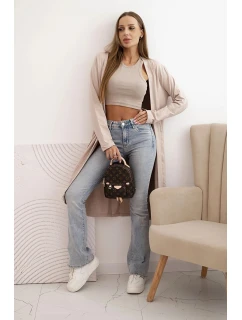 Dámska bavlnená bunda s dlhým rukávom béžová