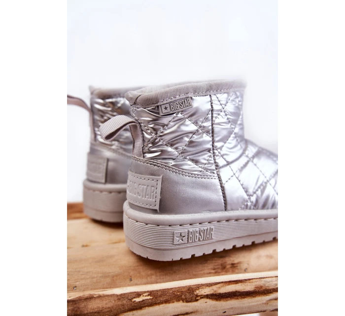 Dziecięce Ocieplane Botki Śniegowce Big Star KK374241 Srebrne Dziecięce Ocieplane Botki Śniegowce Big Star KK374241 Srebrne