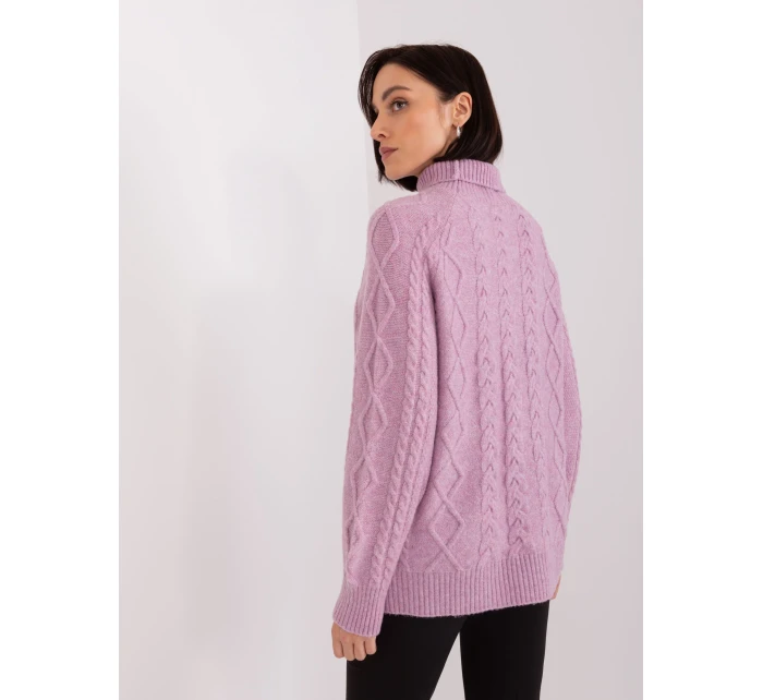 Sweter AT SW jasny fioletowy model 20742425 - FPrice Sweter AT SW jasny fioletowy model 20742425 - FPrice