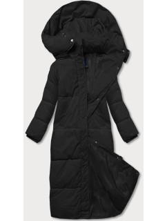 Dlhá čierna dámska zimná bunda (AG3-3031)