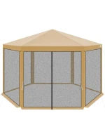 Záhradný pavilón 2x2x2x2,5M s moskytiérou béžovej farby