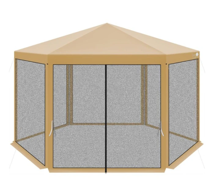 Záhradný pavilón 2x2x2x2,5M s moskytiérou béžovej farby