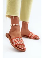 Dámské sandály na ploché podrážce oranžové model 21657417 - Boto Dámské sandály na ploché podrážce oranžové model 21657417 - Boto