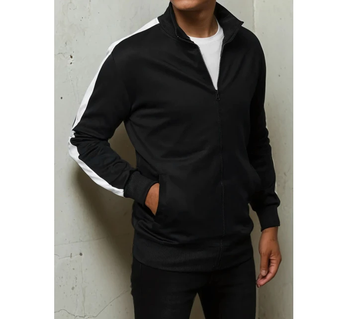 Pánska mikina na zips čierna FashionStreet BX5562 Pánska mikina na zips čierna FashionStreet BX5562