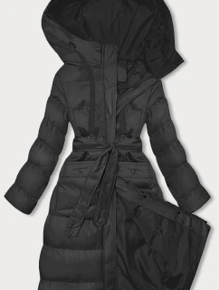 DAMSKA DŁUGA KURTKA ZIMOWA Z KAPTUREM CZARNA model 21245822 - J.STYLE