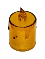 DEKORATÍVNA SVIEČKA 8 CM JANTÁROVÁ TEPLÁ BIELA 1 LED