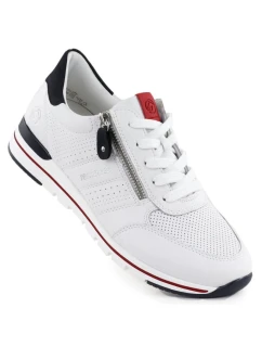 Remonte Rieker R6705-82 biele kožené športové poltopánky