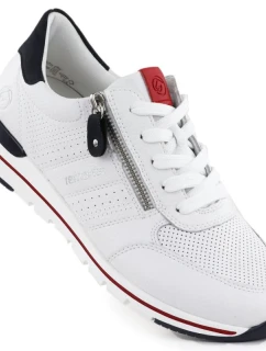 Remonte Rieker R6705-82 biele kožené športové poltopánky