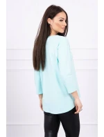Blúzka s potlačou Superior v mätovej farbe
