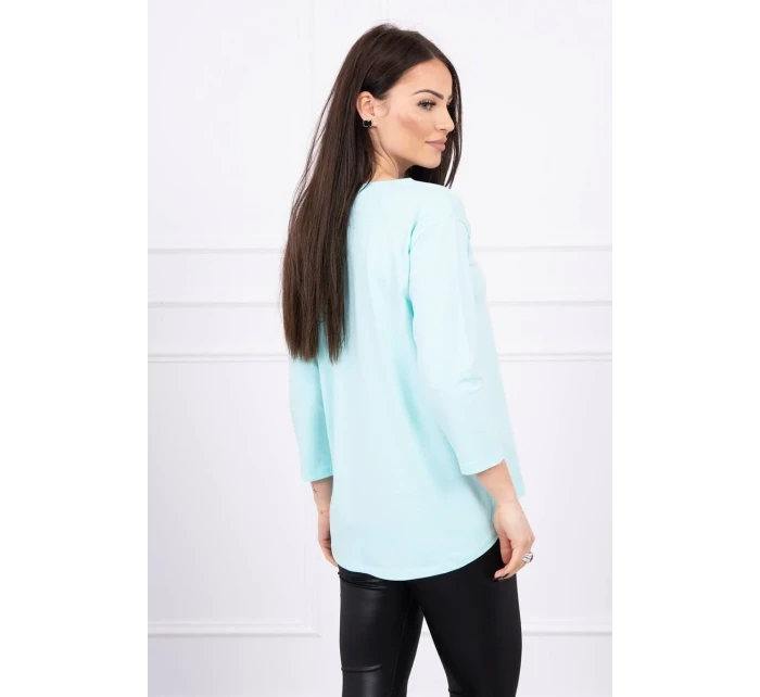 Blúzka s potlačou Superior v mätovej farbe