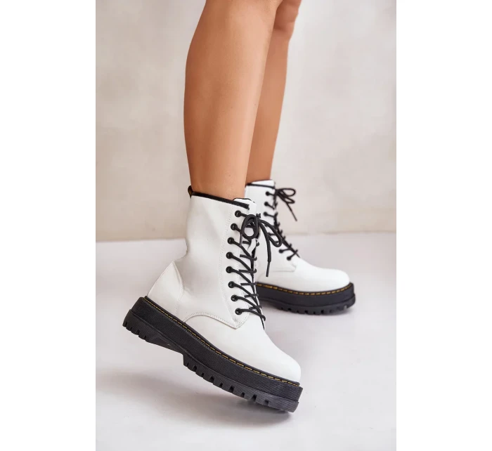 Zateplené členkové topánky z eko kože so zipsom White Naleli Zateplené členkové topánky z eko kože so zipsom White Naleli