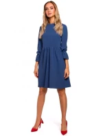 Dámske šaty s raglánovými rukávmi M465 modré - MOE