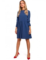 Dámske šaty s raglánovými rukávmi M465 modré - MOE