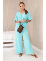 Souprava halenky a kalhot světlá máta Souprava halenky a kalhot světlá máta