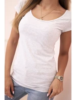 Dámska klasická bavlnená blúzka s krátkymi rukávmi modrá