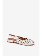 Zdobené Baleríny Na Plochém Podpatku Bílé model 21696513 - Boto