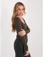 Bluzka WT BZ model 21875428 ciemny brązowy - FPrice Bluzka WT BZ model 21875428 ciemny brązowy - FPrice