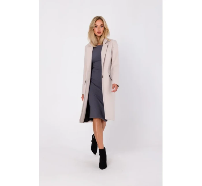 model 18863505 Kabát na knoflíky béžový - Moe