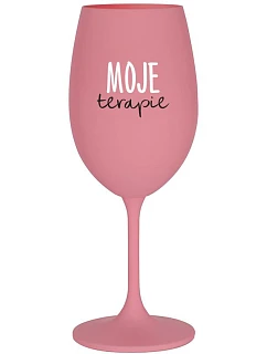 MY THERAPY - ružový pohár na víno 350 ml