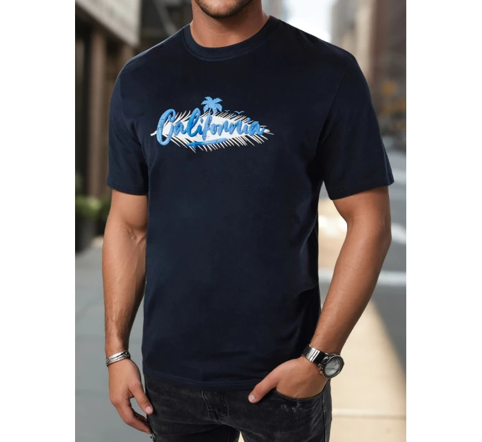 Pánské tmavě modré tričko s potiskem Dstreet model 21973608 - FashionStreet