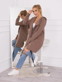 Zateplená bunda s kapucí mocca