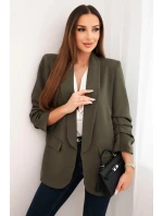 Bunda s klopou elegantní khaki