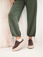 Dámský komplet sportovní z viskózy s dlouhým rukávem a model 22401355 kalhotami khaki - K-Fashion Dámský komplet sportovní z viskózy s dlouhým rukávem a model 22401355 kalhotami khaki - K-Fashion