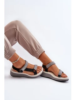 Sandały Damskie Na Platformie I Koturnie Big Star NN274A054 Szare