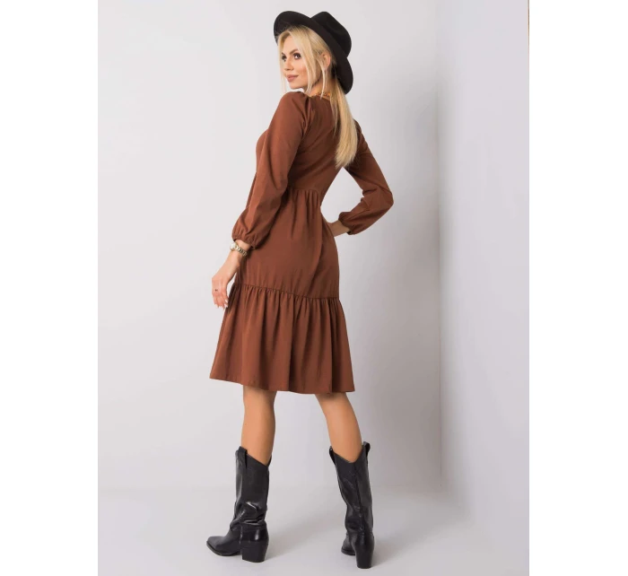 Sukienka RV SK model 20513991 brązowy - FPrice Sukienka RV SK model 20513991 brązowy - FPrice