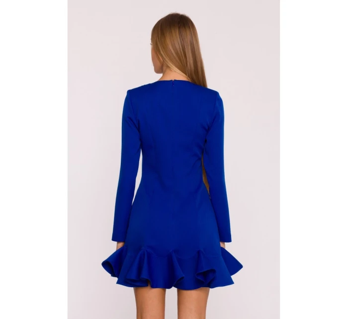 model 21296141 Šaty s volánkovým lemem královská modř - Moe
