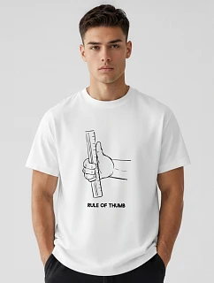 Pánske bavlnené tričko nadrozmernej veľkosti s bielou grafikou FashionStreet NX1006R