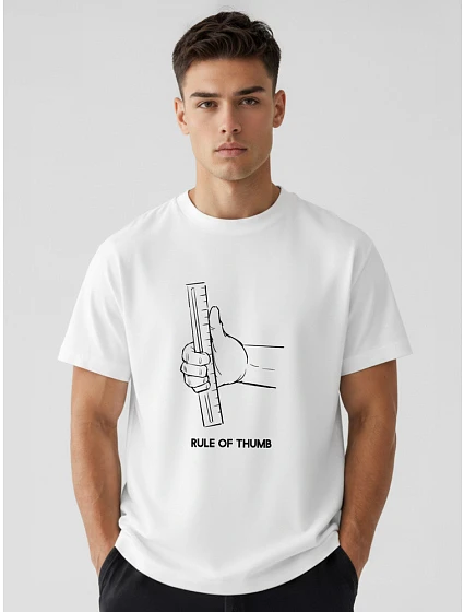 Pánske bavlnené tričko nadrozmernej veľkosti s bielou grafikou FashionStreet NX1006R