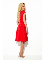 SCARLET - Červené rozšírené dámske šaty s preloženým obálkovým výstrihom 348-4