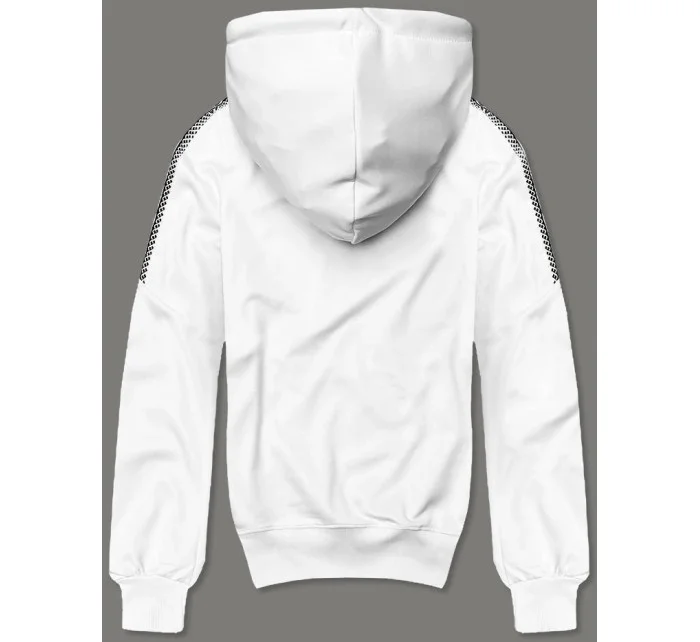 Biela pánska mikina s kapucňou (8B1100-1)