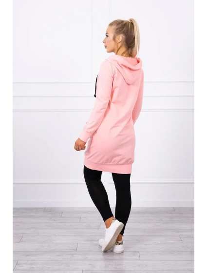 Mikina s kapucňou lososová