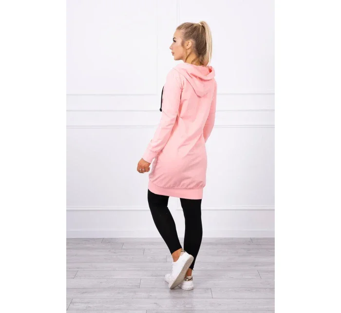 Mikina s kapucňou lososová