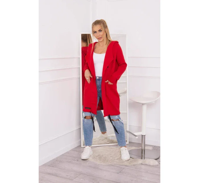 Zateplená bunda s kapucňou červená Zateplená bunda s kapucňou červená