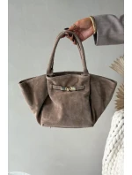 Kožená semišová kabelka béžová Orselle Kožená semišová kabelka béžová Orselle