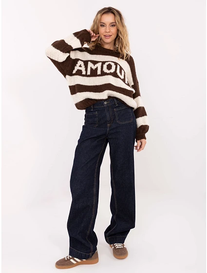 Sweter MI SW model 21757319 brązowy - FPrice Sweter MI SW model 21757319 brązowy - FPrice