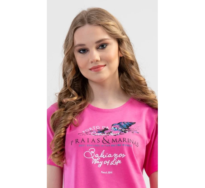 Dámská noční košile s krátkým rukávem model 17613386 - Vienetta Dámská noční košile s krátkým rukávem model 17613386 - Vienetta