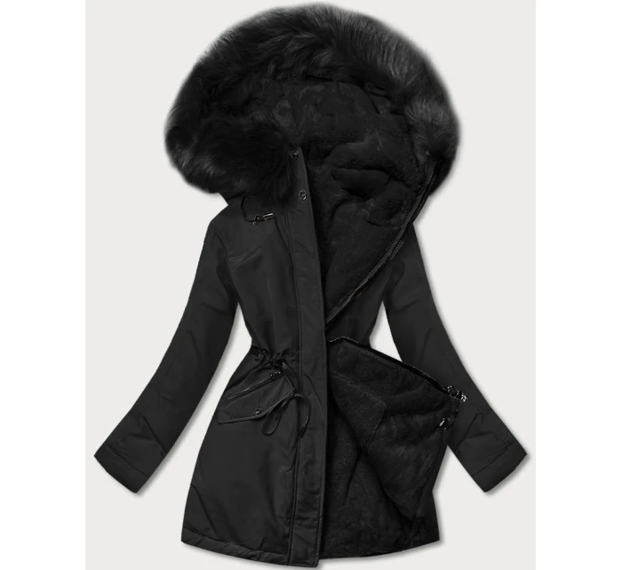 CIEPŁA KURTKA ZIMOWA DAMSKA DWUSTRONNA CZARNA model 21243786 - MHM