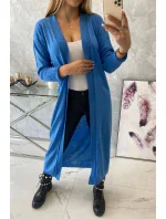 Sweter długi kardigan wiązany w talii jeansowy Sweter długi kardigan wiązany w talii jeansowy