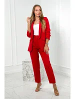 Elegantná súprava saka a nohavíc červená