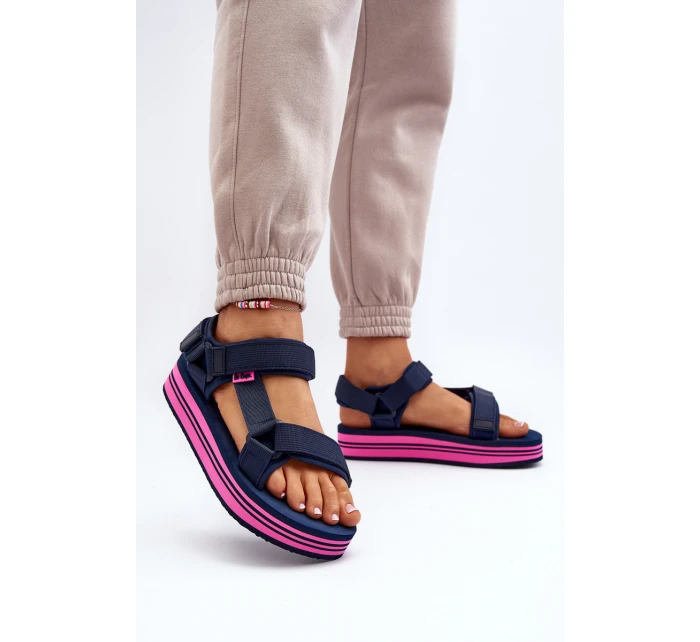 Damskie Sandały Na Platformie Lee Cooper LCW-24-05-2754L Granatowe